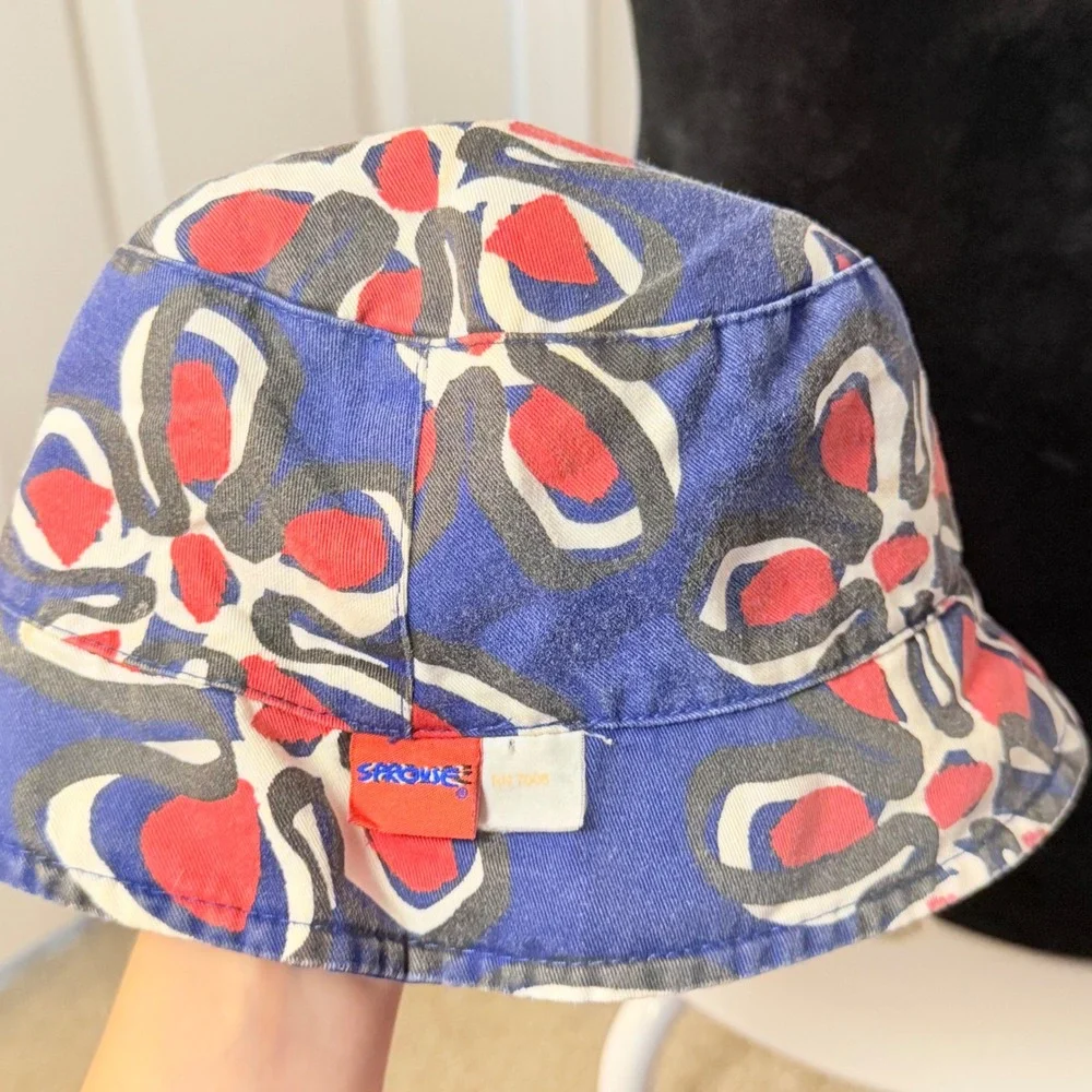 RARE 1980s Stephen Sprouse Graffiti Americana Bucket Hat Vintage Designer